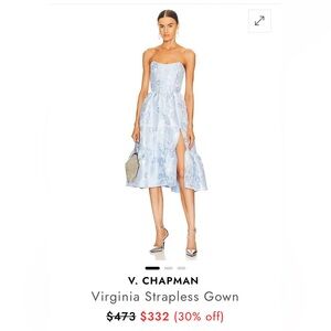 V. Chapman Blue Strapless Tiered Sundress
